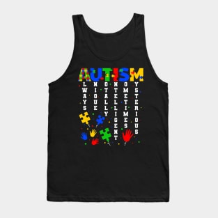 Autism Always Unique Totally Intelligent Tank Top